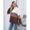 Zeagoo Women’s Turtleneck Sweater 2025 Fall Winter Chunky Knit Sweaters Casual Side Slit Pullover Jumper Top(Colorblock 284)