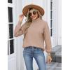 Zeagoo Women’s Turtleneck Sweater 2025 Fall Winter Chunky Knit Sweaters Casual Side Slit Pullover Jumper Top(Khaki)