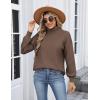 Zeagoo Women’s Turtleneck Sweater 2025 Fall Winter Chunky Knit Sweaters Casual Side Slit Pullover Jumper Top(Nutmeg)