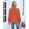 Zeagoo Women’s Turtleneck Sweater 2025 Fall Winter Chunky Knit Sweaters Casual Side Slit Pullover Jumper Top(Orange)