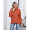 Zeagoo Women’s Turtleneck Sweater 2025 Fall Winter Chunky Knit Sweaters Casual Side Slit Pullover Jumper Top(Orange)