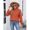 Zeagoo Women’s Turtleneck Sweater 2025 Fall Winter Chunky Knit Sweaters Casual Side Slit Pullover Jumper Top(Orange)
