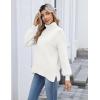 Zeagoo Women’s Turtleneck Sweater 2025 Fall Winter Chunky Knit Sweaters Casual Side Slit Pullover Jumper Top(White)