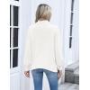 Zeagoo Women’s Turtleneck Sweater 2025 Fall Winter Chunky Knit Sweaters Casual Side Slit Pullover Jumper Top(White)