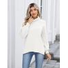 Zeagoo Women’s Turtleneck Sweater 2025 Fall Winter Chunky Knit Sweaters Casual Side Slit Pullover Jumper Top(White)