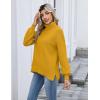 Zeagoo Women’s Turtleneck Sweater 2025 Fall Winter Chunky Knit Sweaters Casual Side Slit Pullover Jumper Top(Yellow)