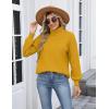 Zeagoo Women’s Turtleneck Sweater 2025 Fall Winter Chunky Knit Sweaters Casual Side Slit Pullover Jumper Top(Yellow)
