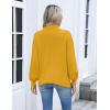 Zeagoo Women’s Turtleneck Sweater 2025 Fall Winter Chunky Knit Sweaters Casual Side Slit Pullover Jumper Top(Yellow)