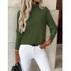 Zeagoo Women’s Turtleneck Sweater Long Sleeve Spilt Hem Casual Knit Pullover Chunky Fall Winter Jumper Top 2026(Army Green)