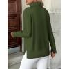 Zeagoo Women’s Turtleneck Sweater Long Sleeve Spilt Hem Casual Knit Pullover Chunky Fall Winter Jumper Top 2026(Army Green)