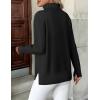 Zeagoo Women’s Turtleneck Sweater Long Sleeve Spilt Hem Casual Knit Pullover Chunky Fall Winter Jumper Top 2026(Black)
