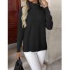 Zeagoo Women’s Turtleneck Sweater Long Sleeve Spilt Hem Casual Knit Pullover Chunky Fall Winter Jumper Top 2026(Black)
