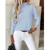 Zeagoo Women’s Turtleneck Sweater Long Sleeve Spilt Hem Casual Knit Pullover Chunky Fall Winter Jumper Top 2026(Blue)