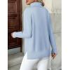 Zeagoo Women’s Turtleneck Sweater Long Sleeve Spilt Hem Casual Knit Pullover Chunky Fall Winter Jumper Top 2026(Blue)