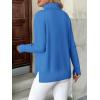 Zeagoo Women’s Turtleneck Sweater Long Sleeve Spilt Hem Casual Knit Pullover Chunky Fall Winter Jumper Top 2026(Bright Blue)