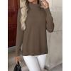 Zeagoo Women’s Turtleneck Sweater Long Sleeve Spilt Hem Casual Knit Pullover Chunky Fall Winter Jumper Top 2026(Brown)