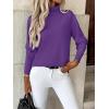 Zeagoo Women’s Turtleneck Sweater Long Sleeve Spilt Hem Casual Knit Pullover Chunky Fall Winter Jumper Top 2026(Dark Purple)