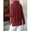 Zeagoo Women’s Turtleneck Sweater Long Sleeve Spilt Hem Casual Knit Pullover Chunky Fall Winter Jumper Top 2026(Deep Red)