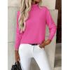 Zeagoo Women’s Turtleneck Sweater Long Sleeve Spilt Hem Casual Knit Pullover Chunky Fall Winter Jumper Top 2026(Hot Pink)
