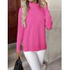 Zeagoo Women’s Turtleneck Sweater Long Sleeve Spilt Hem Casual Knit Pullover Chunky Fall Winter Jumper Top 2026(Hot Pink)