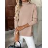 Zeagoo Women’s Turtleneck Sweater Long Sleeve Spilt Hem Casual Knit Pullover Chunky Fall Winter Jumper Top 2026(Khaki)