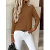 Zeagoo Women’s Turtleneck Sweater Long Sleeve Spilt Hem Casual Knit Pullover Chunky Fall Winter Jumper Top 2026(Light Brown)