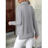 Zeagoo Women’s Turtleneck Sweater Long Sleeve Spilt Hem Casual Knit Pullover Chunky Fall Winter Jumper Top 2026(Light Grey)