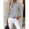 Zeagoo Women’s Turtleneck Sweater Long Sleeve Spilt Hem Casual Knit Pullover Chunky Fall Winter Jumper Top 2026(Light Grey)