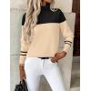 Zeagoo Women’s Turtleneck Sweater Long Sleeve Spilt Hem Casual Knit Pullover Chunky Fall Winter Jumper Top 2026(Pat1)