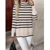 Zeagoo Women’s Turtleneck Sweater Long Sleeve Spilt Hem Casual Knit Pullover Chunky Fall Winter Jumper Top 2026(Pat2)