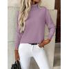 Zeagoo Women’s Turtleneck Sweater Long Sleeve Spilt Hem Casual Knit Pullover Chunky Fall Winter Jumper Top 2026(Purple)