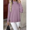 Zeagoo Women’s Turtleneck Sweater Long Sleeve Spilt Hem Casual Knit Pullover Chunky Fall Winter Jumper Top 2026(Purple)