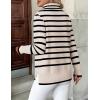Zeagoo Women’s Turtleneck Sweater Long Sleeve Spilt Hem Casual Knit Pullover Chunky Fall Winter Jumper Top 2026(Tw5-stripe)