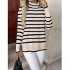 Zeagoo Women’s Turtleneck Sweater Long Sleeve Spilt Hem Casual Knit Pullover Chunky Fall Winter Jumper Top 2026(Tw5-stripe)