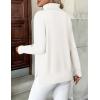 Zeagoo Women’s Turtleneck Sweater Long Sleeve Spilt Hem Casual Knit Pullover Chunky Fall Winter Jumper Top 2026(White)