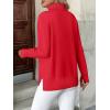 Zeagoo Women’s Turtleneck Sweater Long Sleeve Spilt Hem Casual Knit Pullover Chunky Fall Winter Jumper Top 2026(Xmas Red)