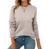 ZEAGOO Womens Sweaters Long Sleeve Tops Crew Neck Knit Pullover Sweaters Fall Fashion 2026 Dressy Casual Basic Clothes(A Apricot)