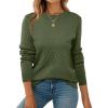 ZEAGOO Womens Sweaters Long Sleeve Tops Crew Neck Knit Pullover Sweaters Fall Fashion 2026 Dressy Casual Basic Clothes(A Army Green)