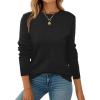 ZEAGOO Womens Sweaters Long Sleeve Tops Crew Neck Knit Pullover Sweaters Fall Fashion 2026 Dressy Casual Basic Clothes(A Black)