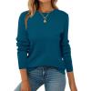 ZEAGOO Womens Sweaters Long Sleeve Tops Crew Neck Knit Pullover Sweaters Fall Fashion 2026 Dressy Casual Basic Clothes(A Blue)