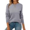 ZEAGOO Womens Sweaters Long Sleeve Tops Crew Neck Knit Pullover Sweaters Fall Fashion 2026 Dressy Casual Basic Clothes(A Grey)