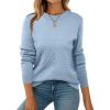 ZEAGOO Womens Sweaters Long Sleeve Tops Crew Neck Knit Pullover Sweaters Fall Fashion 2026 Dressy Casual Basic Clothes(A Light Blue)
