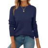 ZEAGOO Womens Sweaters Long Sleeve Tops Crew Neck Knit Pullover Sweaters Fall Fashion 2026 Dressy Casual Basic Clothes(A Navy Blue)