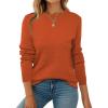 ZEAGOO Womens Sweaters Long Sleeve Tops Crew Neck Knit Pullover Sweaters Fall Fashion 2026 Dressy Casual Basic Clothes(A Orange)