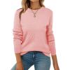 ZEAGOO Womens Sweaters Long Sleeve Tops Crew Neck Knit Pullover Sweaters Fall Fashion 2026 Dressy Casual Basic Clothes(A Pink)