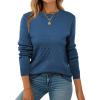 ZEAGOO Womens Sweaters Long Sleeve Tops Crew Neck Knit Pullover Sweaters Fall Fashion 2026 Dressy Casual Basic Clothes(A Royal Blue)