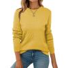 ZEAGOO Womens Sweaters Long Sleeve Tops Crew Neck Knit Pullover Sweaters Fall Fashion 2026 Dressy Casual Basic Clothes(A Yellow)