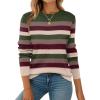 ZEAGOO Womens Sweaters Long Sleeve Tops Crew Neck Knit Pullover Sweaters Fall Fashion 2026 Dressy Casual Basic Clothes(Colorblock 277)