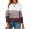 ZEAGOO Womens Sweaters Long Sleeve Tops Crew Neck Knit Pullover Sweaters Fall Fashion 2026 Dressy Casual Basic Clothes(Colorblock 284)