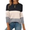 ZEAGOO Womens Sweaters Long Sleeve Tops Crew Neck Knit Pullover Sweaters Fall Fashion 2026 Dressy Casual Basic Clothes(Colorblock 558)